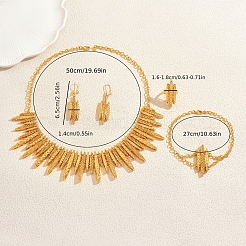 Vintage Middle Eastern Alloy Bracelets & Earrings & Necklaces & Rings Set for Weddings and Celebrations&nbsp;UG5973