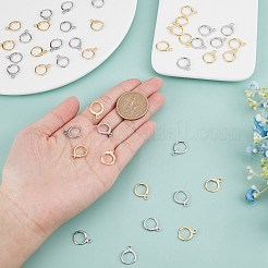 24 Pairs 2 Colors Brass Huggie Hoop Earring Findings&nbsp;DIY-CN0002-06