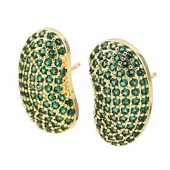 Brass Micro Pave Cubic Zirconia Stud Earrings&nbsp;EJEW-K324-09G-03