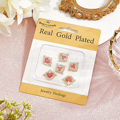 6Pcs 2 Styles Brass Enamel Connector Charms&nbsp;KK-BBC0019-84