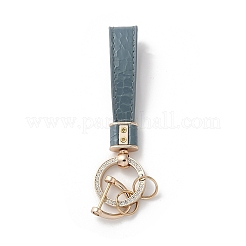 Microfiber & Zinc Alloy & Crystal Rhinestone Keychain&nbsp;KEYC-G062-01A