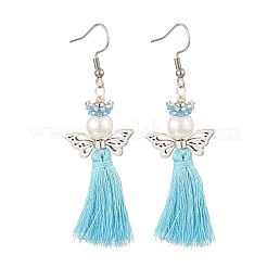 Angel 304 Stainless Steel Dangle Earrings&nbsp;EJEW-MZ00410-03