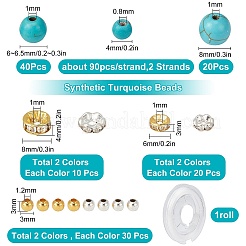 DIY Synthetic Turquoise Beads Necklace Making Kit&nbsp;DIY-SC0018-05