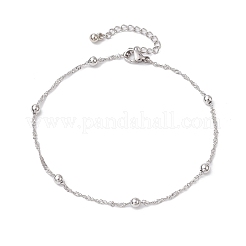 304 Stainless Steel Singapore Chain Anklets&nbsp;AJEW-AN00646