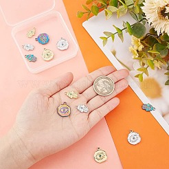 12Pcs 6 Style 304 Stainless Steel Rhinestone Pendant&nbsp;STAS-CA0001-85