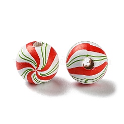 Printed Wood European Beads&nbsp;WOOD-Z002-10B