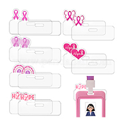 24Pcs Awareness Ribbon Theme Rectangle Transparent Arcrylic Badge Holders&nbsp;DIY-PH0031-91
