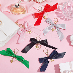 6Pcs 6 Colors Polyester Bowknot Pendant Decoration&nbsp;KEYC-AR00003