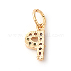 Brass Micro Pave Colorful Cubic Zirconia Charms&nbsp;LS-ZIRC-F092-01-P