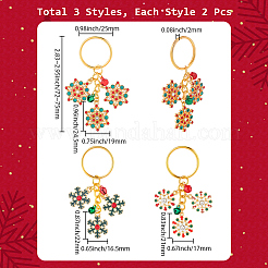 6Pcs 3 Style Alloy Rhinestone Keychain&nbsp;KEYC-SC00012