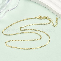 2MM Brass Textured Oval Link Chain Necklaces&nbsp;NJEW-P339-01A-G