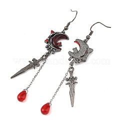 Alloy Rhinestone & Glass Teardrop Dangle Earrings&nbsp;EJEW-JE07513