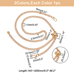 2Pcs 2 Colors Adjustable Aluminium Curb Chain Bag Shoulder Straps&nbsp;FIND-WR0007-09