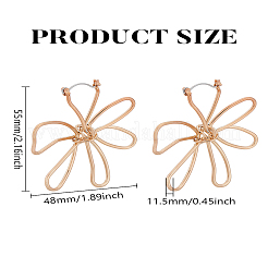 1 Pair Flower Alloy Hoop Earrings for Women&nbsp;EJEW-LP0004-78G