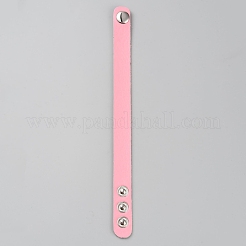 Imitation Leather Simple Plain Cord Bracelet with Buckles&nbsp;BJEW-TAC0010-01A-03
