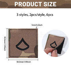 6Pcs 3 Styles Polyester Epaulette Camouflage&nbsp;PATC-FH0001-27B