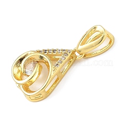Brass Micro Pave Cubic Zirconia Pendants&nbsp;KK-D357-25G