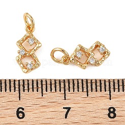 SHEGRACE Brass Micro Pave Clear Cubic Zirconia Charms&nbsp;XGRQ4N318-728G