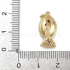 Brass Micro Pave Cubic Zirconia Pendants&nbsp;KK-D424-22A-G