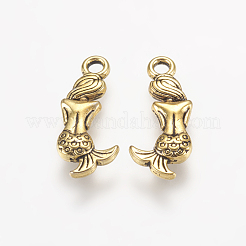 Tibetan Style Alloy Mermaid Pendants&nbsp;TIBEP-5402-AG-FF