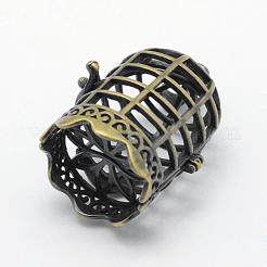 Brass Rack Plating Cage Pendants&nbsp;KK-F722-41AB-RS