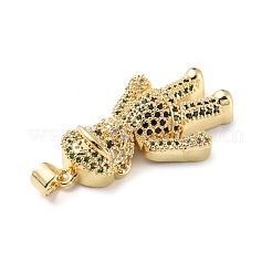 Brass Micro Pave Cubic Zirconia Pendants&nbsp;KK-P233-01G