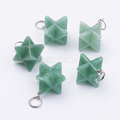 Natural Green Aventurine Pendants&nbsp;X-G-E398-02G