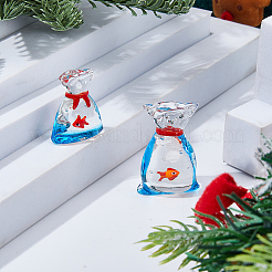 2Pcs 2 Styles Transparent Lampwork Display Decorations&nbsp;DJEW-FH0011-47