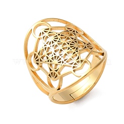 304 Stainless Steel Star of David Adjustable Ring&nbsp;RJEW-P037-05G