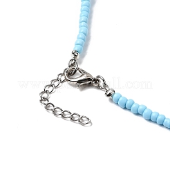 2Pcs 2 Colors Glass Seed Beaded Necklaces Set&nbsp;NJEW-FZ00030