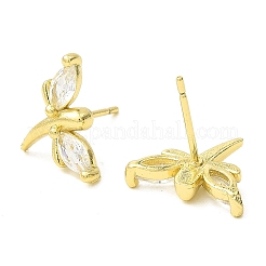 Dragonfly Real 18K Gold Plated Brass Stud Earrings&nbsp;EJEW-L270-09G-01
