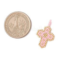 2Pcs 2 Styles Glass Seed Beaded Pendants&nbsp;PALLOY-MZ00883-05