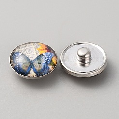 Platinum Plated Brass Jewelry Snap Buttons&nbsp;BUTT-WH0050-B01