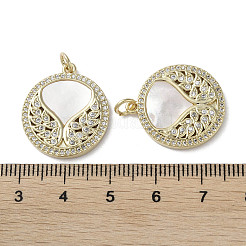 Brass Micro Pave Cubic Zirconia Pendants&nbsp;KK-G485-09G