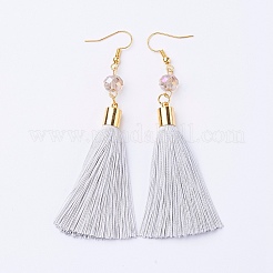 Ice Silk Thread Tassel Dangle Earrings&nbsp;EJEW-P142-A