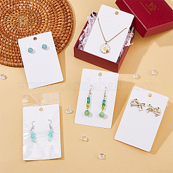 150Pcs Rectangle Paper One Pair Earring Display Cards with Hanging Hole&nbsp;CDIS-DC0001-02A