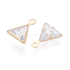 Brass Pave Clear Cubic Zirconia Pendants&nbsp;ZIRC-T017-01KCG