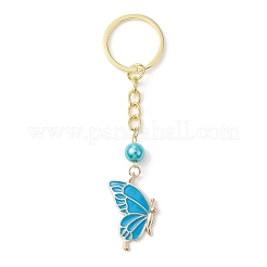 5 Pairs 5 Colors Butterfly Alloy Enamel Keychains&nbsp;KEYC-JKC00712