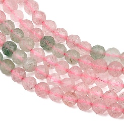 Gradient Color Natural Red and Green Strawberry Quartz Beads Strands&nbsp;GG-NH0007-D02-01