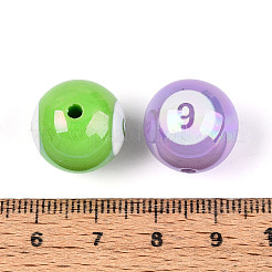 Sports UV Plating Opaque Acrylic Beads&nbsp;PACR-N016-04