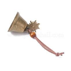 Iron Bell & Tibetan Style Alloy Sun Pendant Decorations&nbsp;HJEW-JM03369