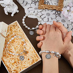 4Pcs Religious Alloy Beaded Charm Bracelets&nbsp;BJEW-DC0001-32