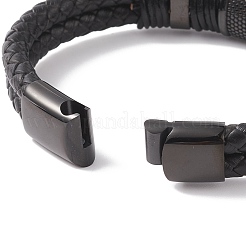 Leather Braided Cord Bracelets&nbsp;BJEW-E352-36B