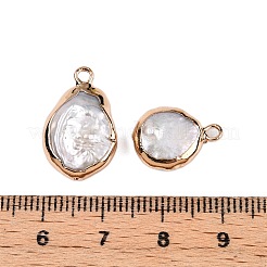 Electroplated Natural Keshi Pearl Teardrop Pendants&nbsp;PEAR-S018-02K-01