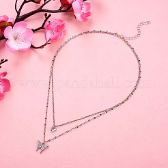Alloy Butterfly Pendant Necklaces for Women&nbsp;JN1064A