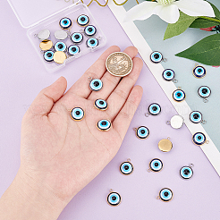 32Pcs 2 Colors Opaque Resin Evil Eye Pendants&nbsp;RESI-AR0001-21