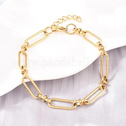 304 Stainless Steel Paperclip Chains Bracelet & Necklace Jewelry Sets&nbsp;SJEW-L199-02G