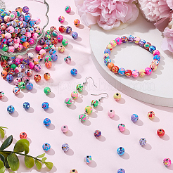250Pcs Flower Printed Handmade Polymer Clay Beads&nbsp;CLAY-SP0001-18