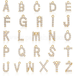 1Set Brass Micro Pave Clear Cubic Zirconia Charms&nbsp;KK-SC0006-12