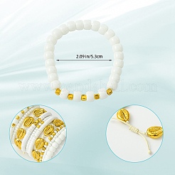 10Pcs 10 Styles Handmade Polymer Clay & Glass Seed Beaded Stretch Bracelet Sets&nbsp;BJEW-SW001581